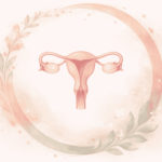 Illustration zum weiblichen Zyklus, die hormonelle Abläufe und Zyklusphasen zeigt und erklärt, wie Hormone Stimmung, Energie und Körperempfinden beeinflussen.