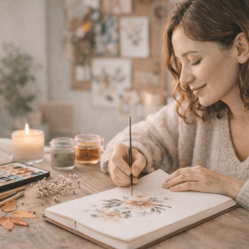 Illustration zum weiblichen Zyklus, die hormonelle Abläufe und Zyklusphasen zeigt und erklärt, wie Hormone Stimmung, Energie und Körperempfinden beeinflussen.